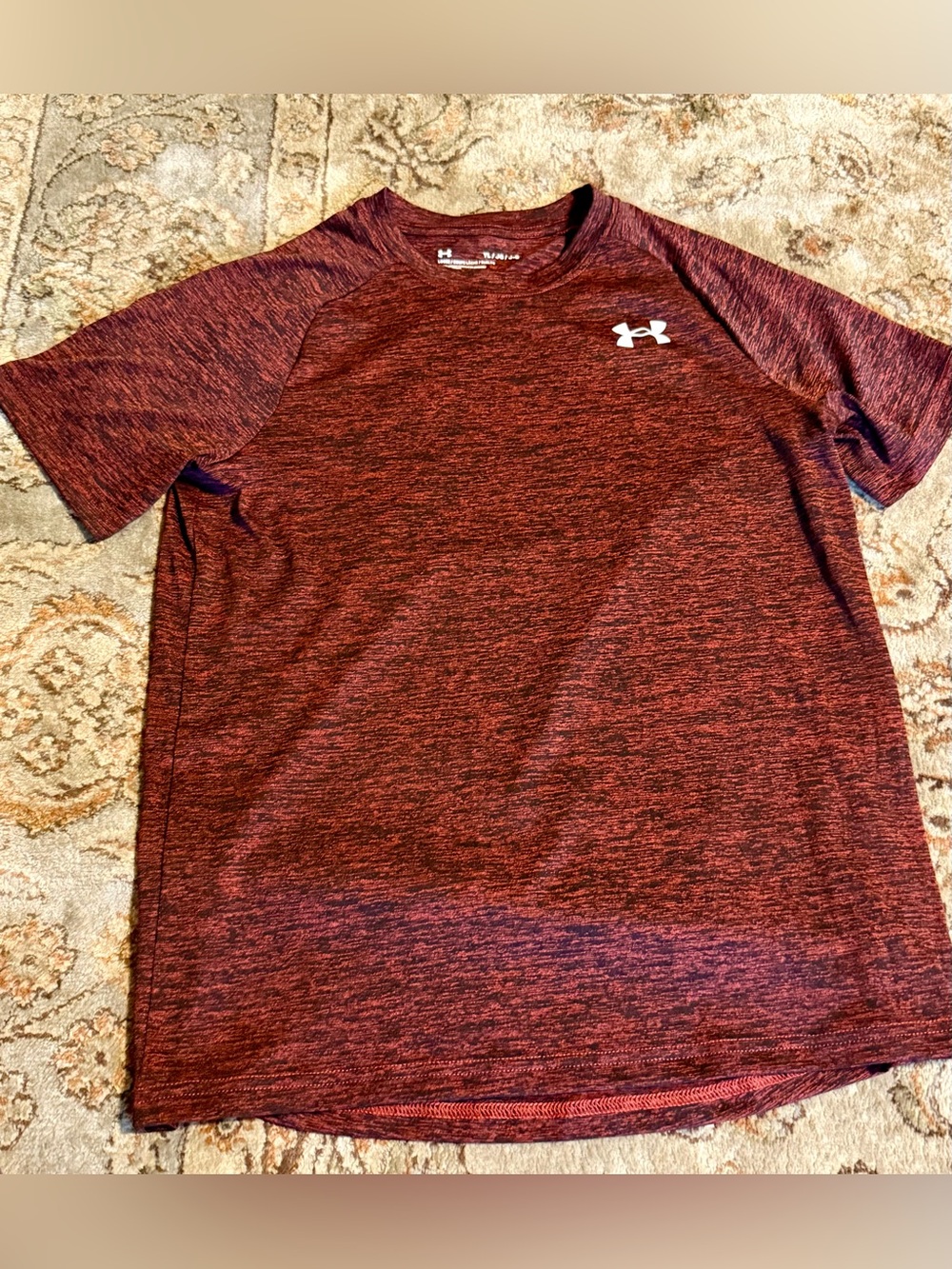 Under Armour Boy’s Heathered Maroon Short Sleeve Performance Tee